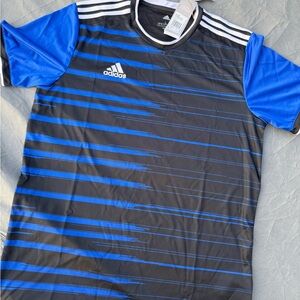adidas Black and Royal Blue Men's Athletic Jersey